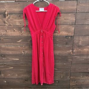 Lost + Wander Red Button-Down Dress